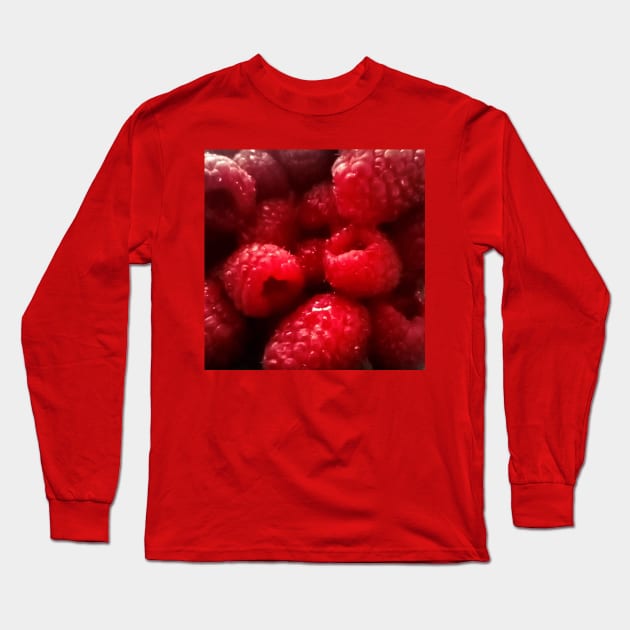 Fresh Raspberries Long Sleeve T-Shirt by PHOTOMOJOMANTN 